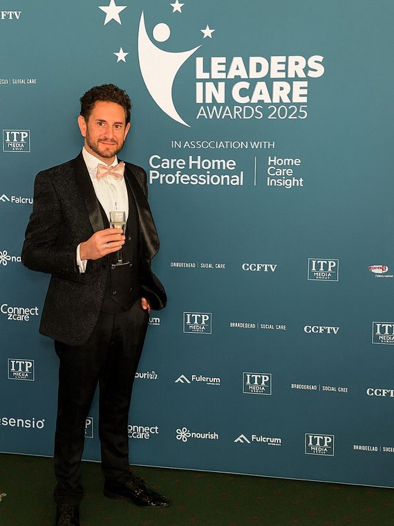 Live-in Care Direct CEO Jason Russell at the Leaders in Care Awards 2025 ceremony