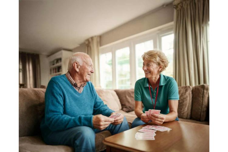 A carer helping with daily routines