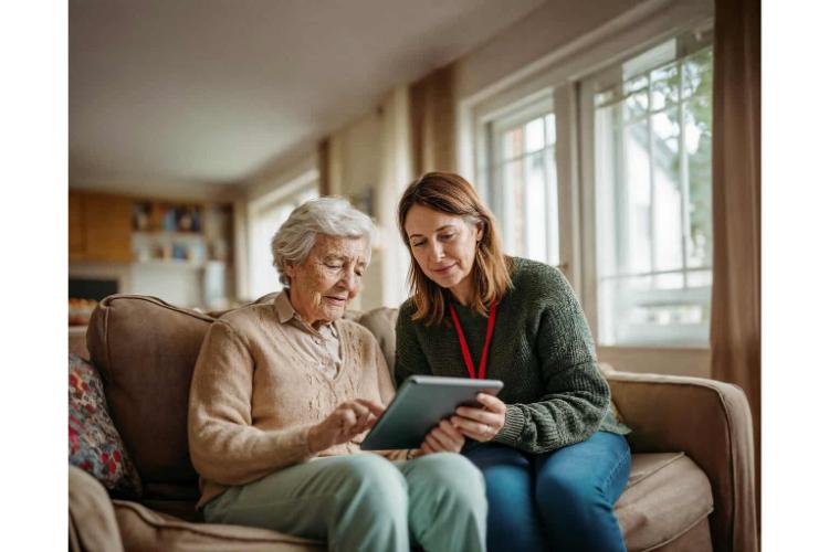 A carer helping with daily routines