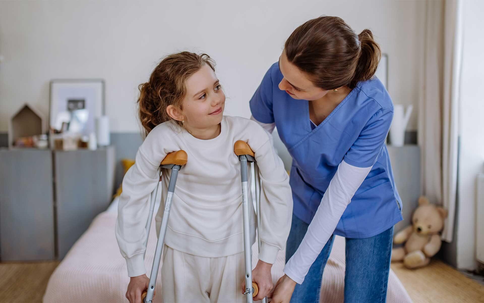 A carer supporting an elderly client at home