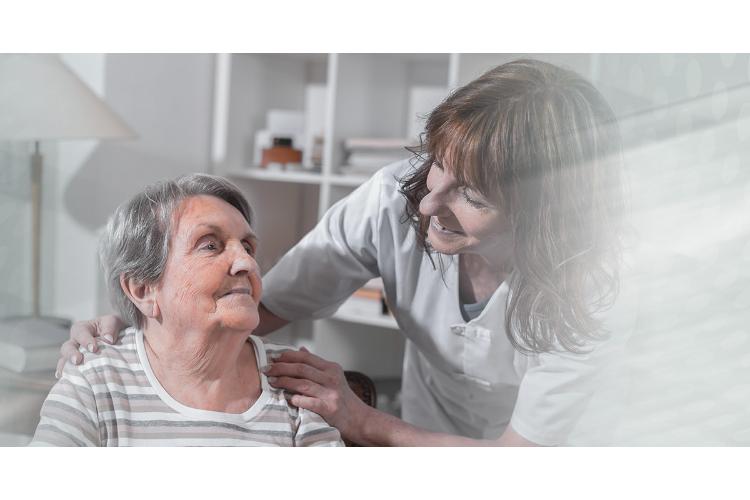 A trained carer providing support at home