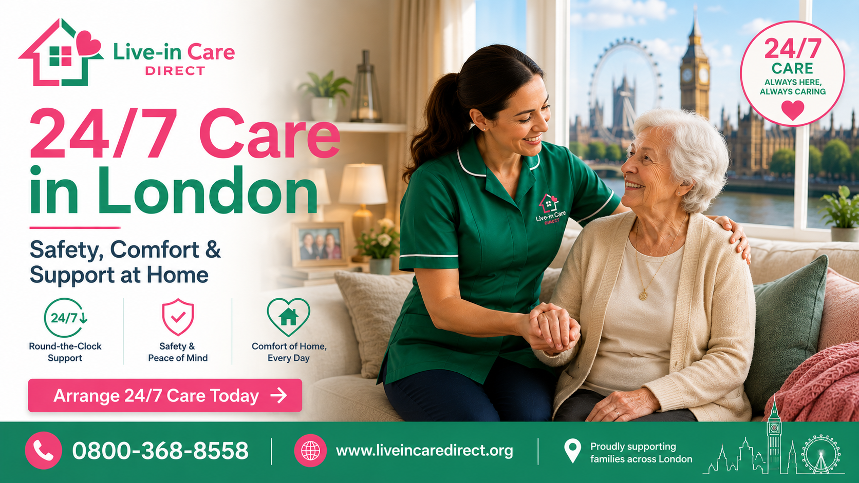 24/7 Care in London: Ensuring Safety and Comfort for Seniors at Home